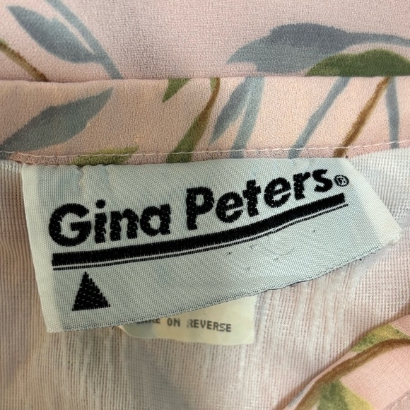 Gina Peters Floral Maxi Baby Pink Pastel Skirt Vintage Made In USA Size 14 Lined - Picture 6 of 7
